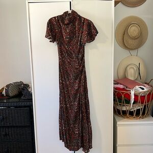 ZARA / Mock Neck Floral Dress -XS